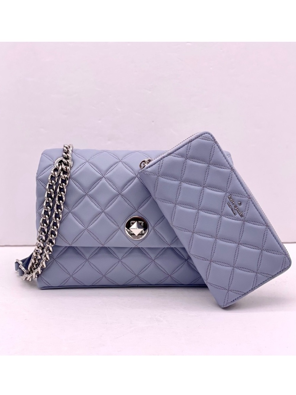 kate spade Natalia Medium Quilted Chain Shoulder Bag with Matching Wallet